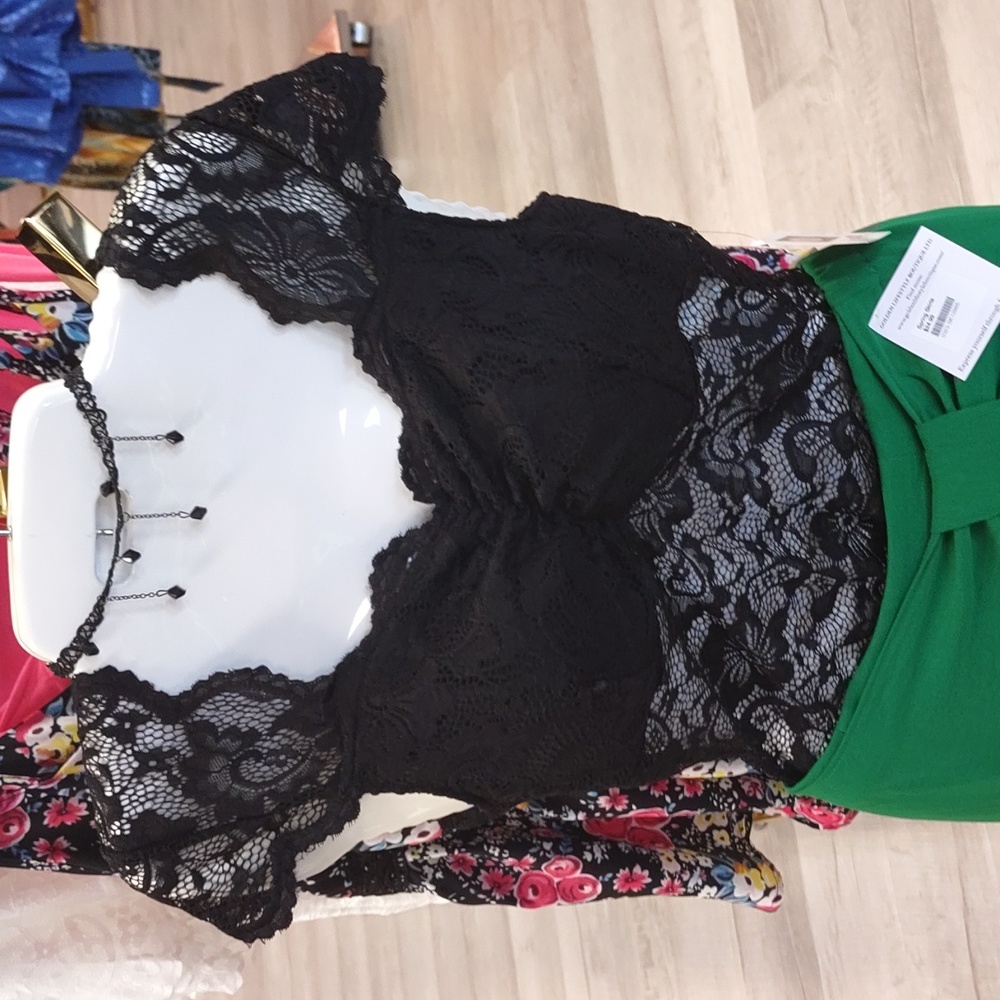 Black lace body suit